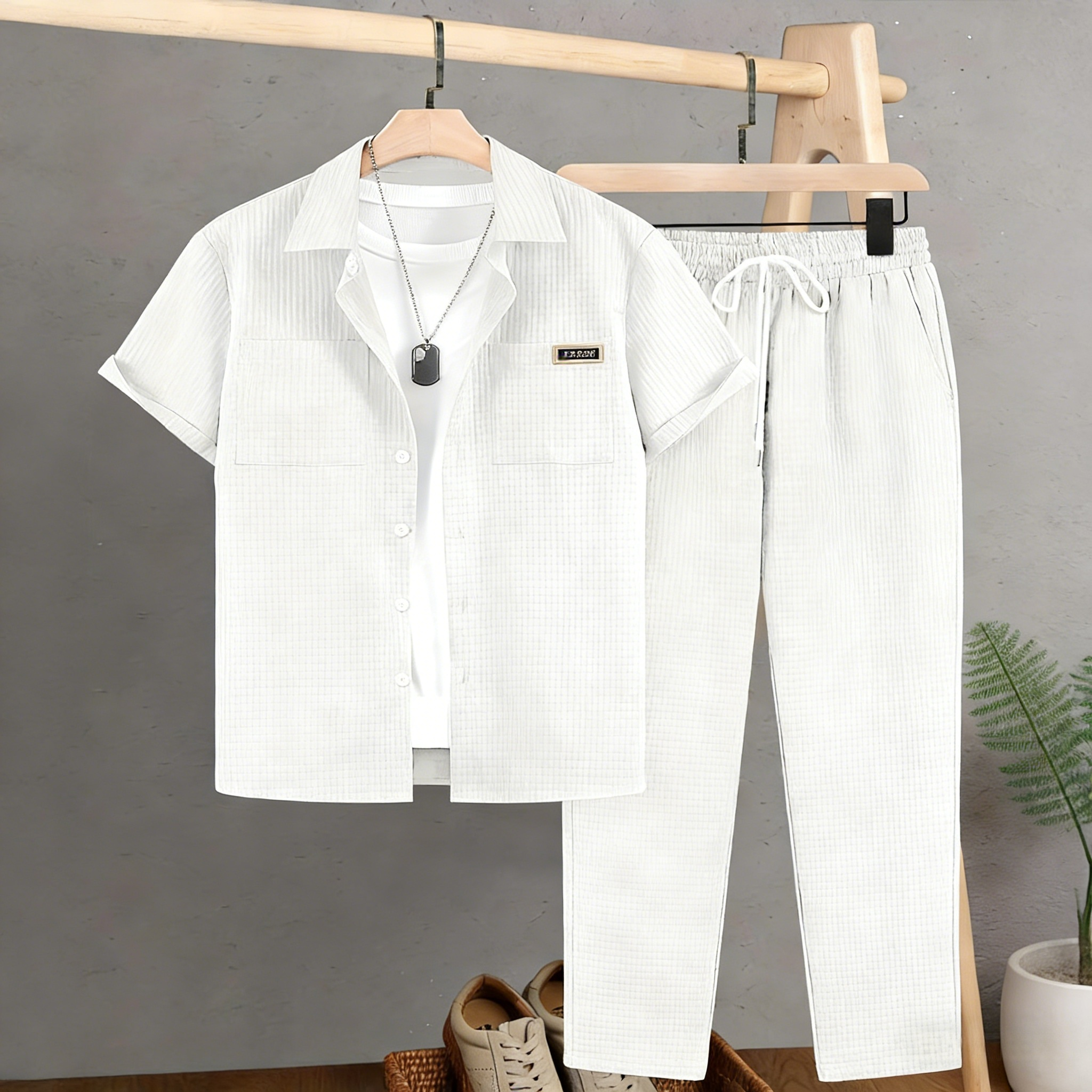 CONJUESS Men's & Couples' Loungewear Set - Soft Skin-Friendly Sleepwear, Loose Comfortable Pajamas for Home Relaxation