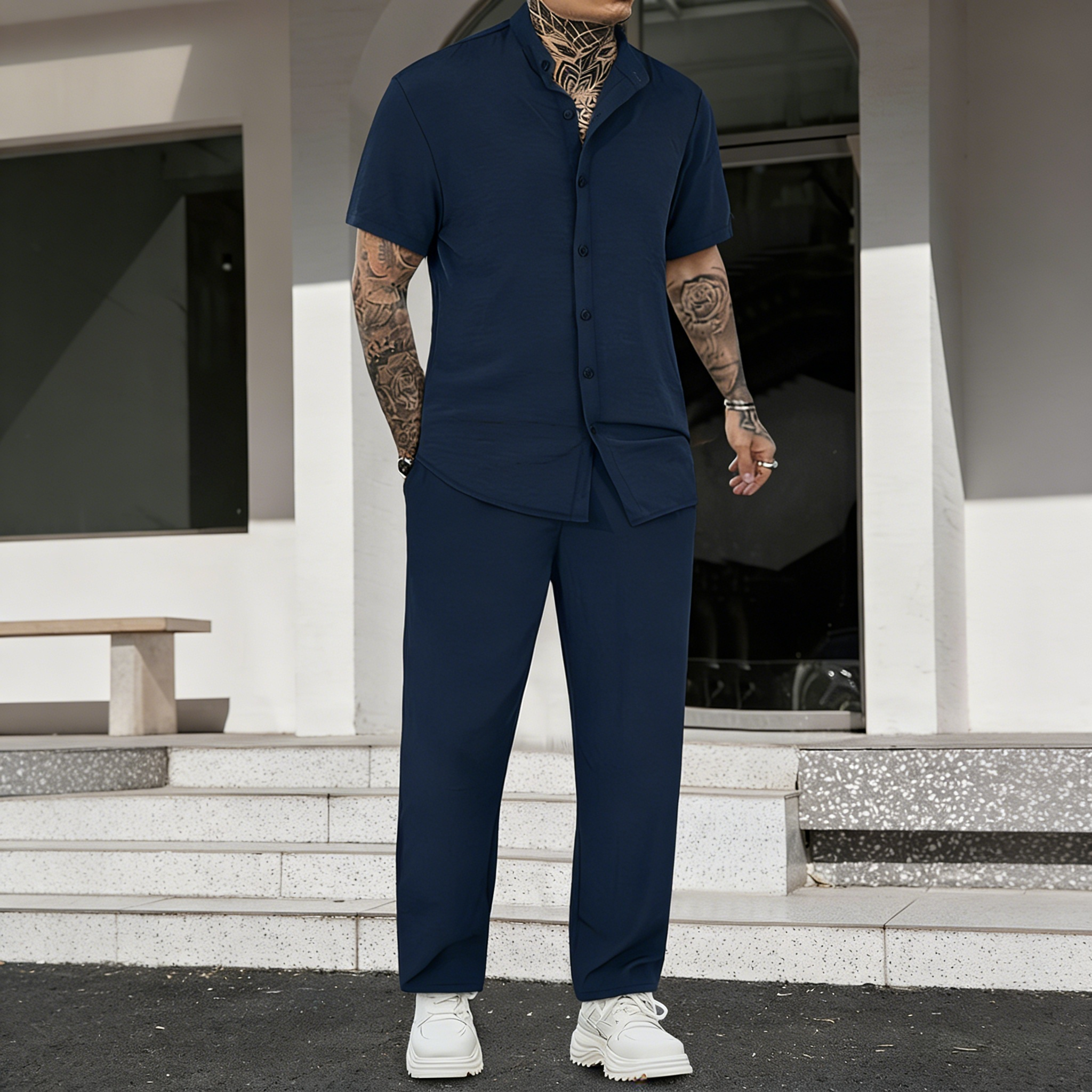 CONJUESS Men's & Couples' Loungewear Set - Soft Skin-Friendly Sleepwear, Loose Comfortable Pajamas for Home Relaxation