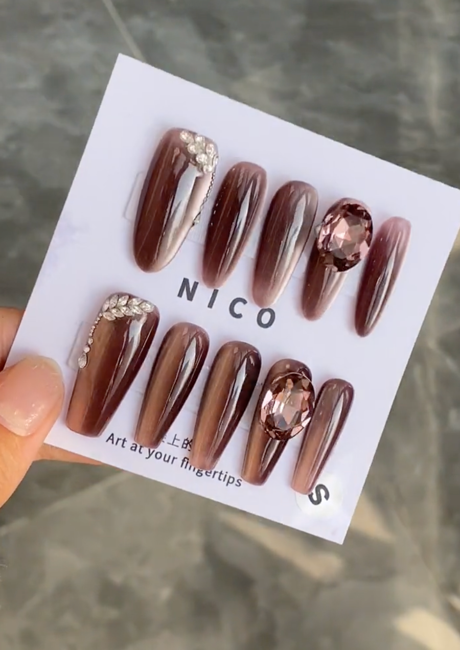 【Morgana】hand made; Press-on nails; Galaxy;Cat eye;Diamond;