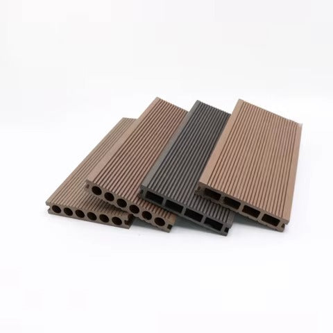 Custom China Wood Plastic Wpc Outdoor 3D Embossing Wood Grain Composite Decking Tiles Board Flooring