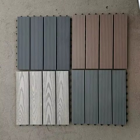Custom China Wood Plastic Wpc Outdoor 3D Embossing Wood Grain Composite Decking Tiles Board Flooring