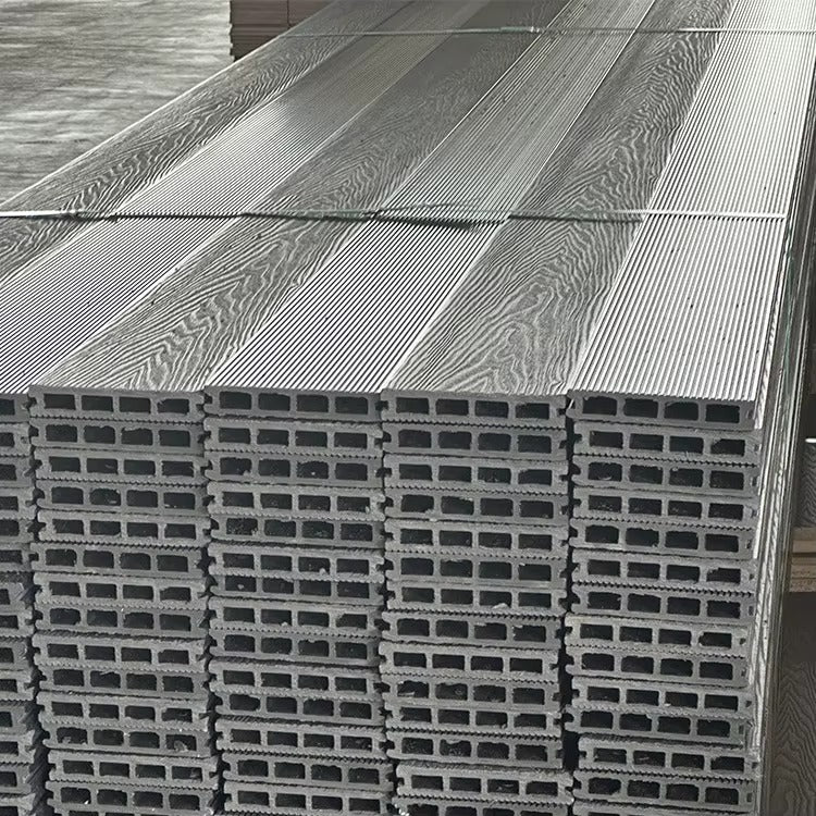 Custom China Wood Plastic Wpc Outdoor 3D Embossing Wood Grain Composite Decking Tiles Board Flooring
