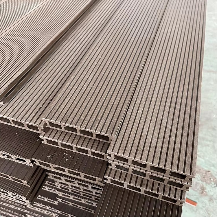 Custom China Wood Plastic Wpc Outdoor 3D Embossing Wood Grain Composite Decking Tiles Board Flooring