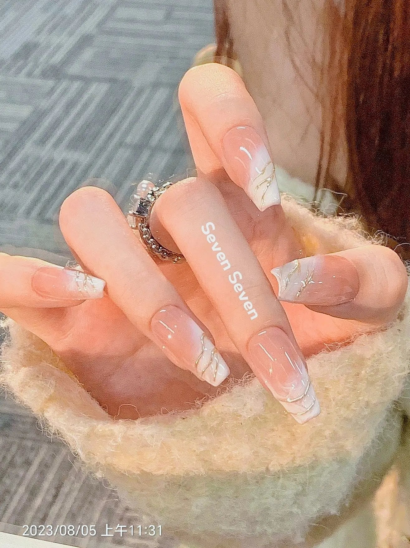 【Moonshadow gauze】Hand made; Gentle lady； Press-on nails;