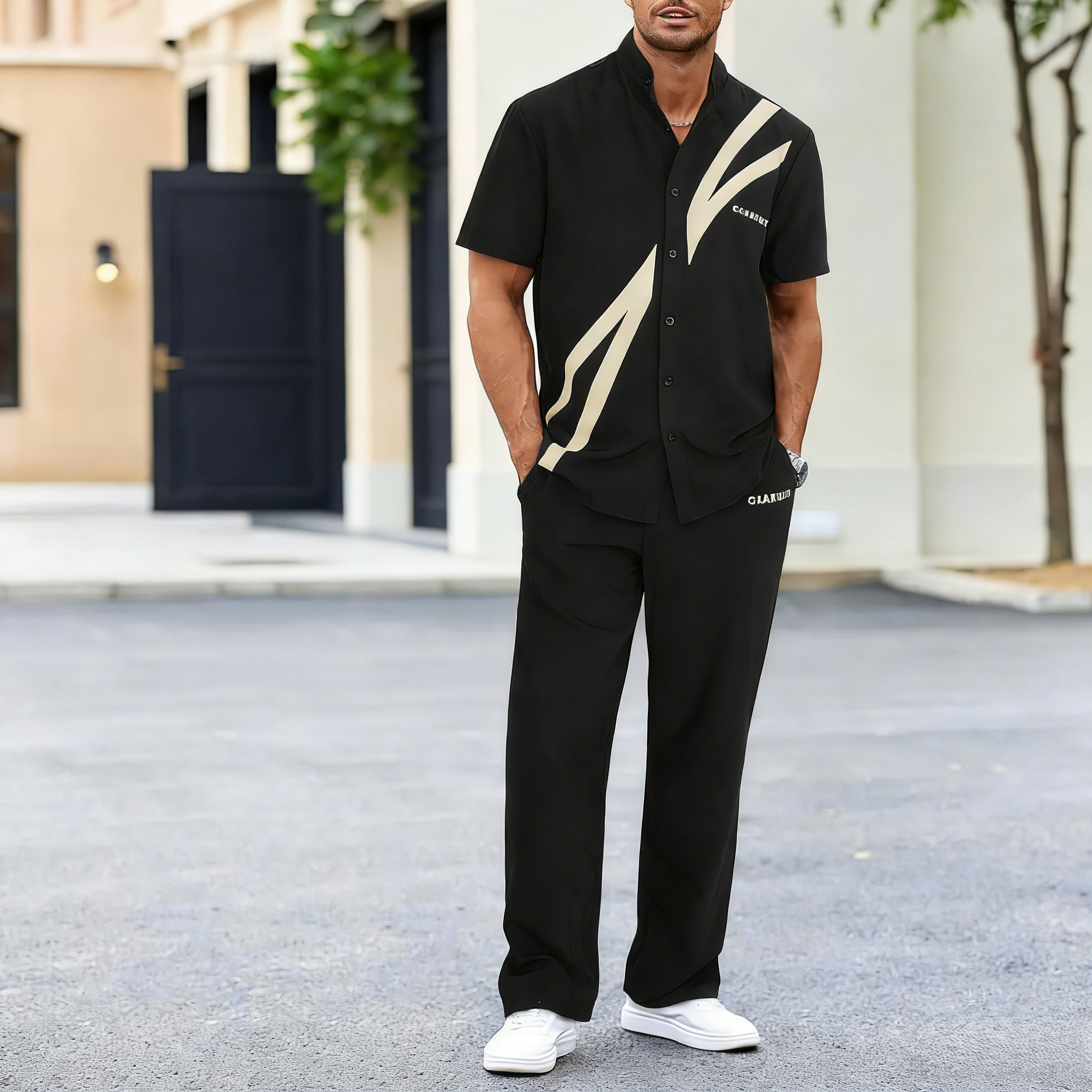 CONJUESS Men's & Couples' Loungewear Set - Soft Skin-Friendly Sleepwear, Loose Comfortable Pajamas for Home Relaxation
