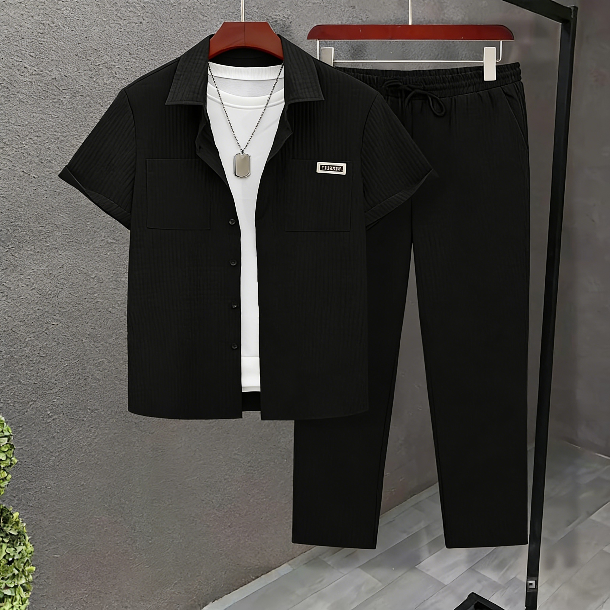 CONJUESS Men's & Couples' Loungewear Set - Soft Skin-Friendly Sleepwear, Loose Comfortable Pajamas for Home Relaxation