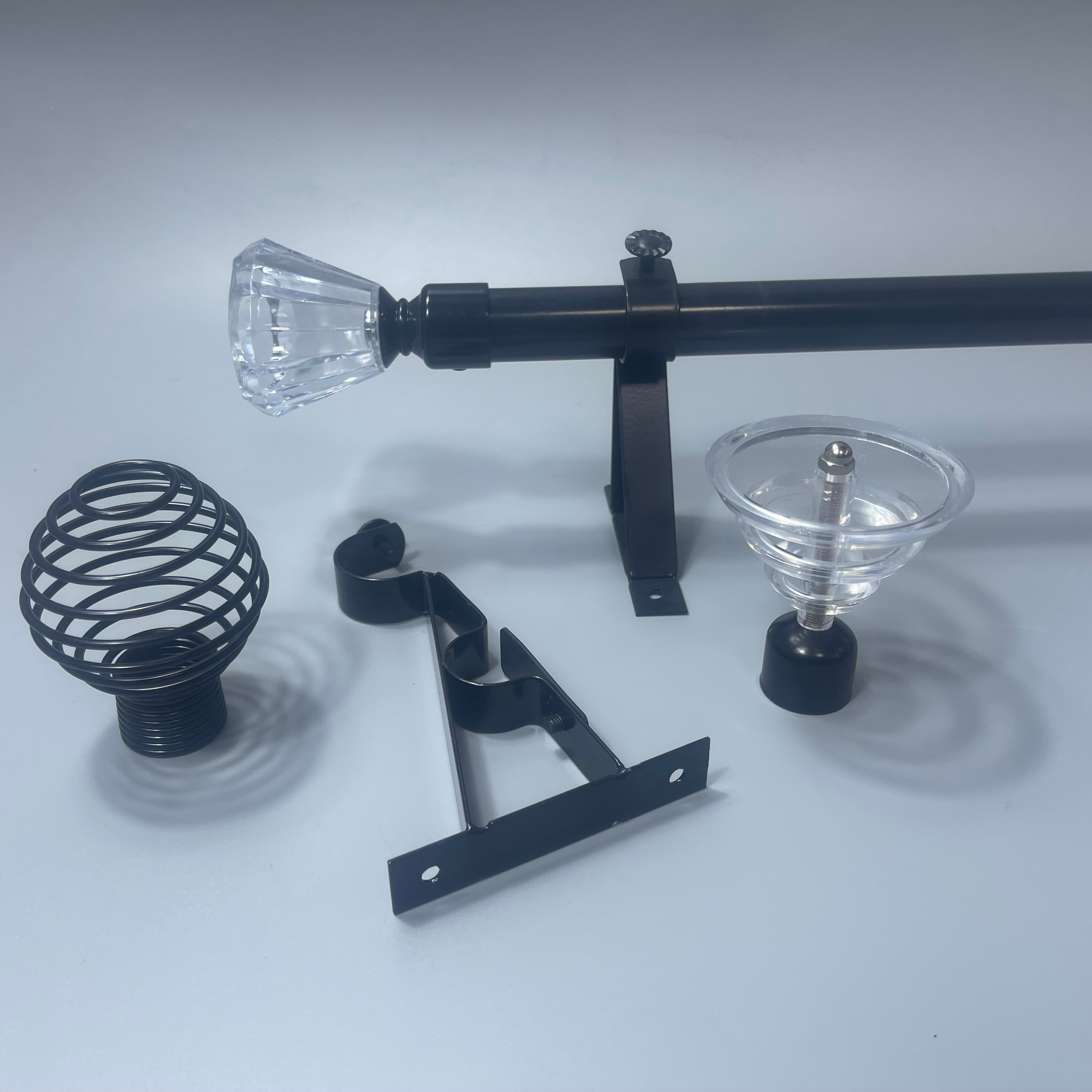 Curtain Rods & Sets (22mm/28mm, Black/Bronze/Copper/Silver/Gold) | Curtain Rods with Caps & Brackets for Home