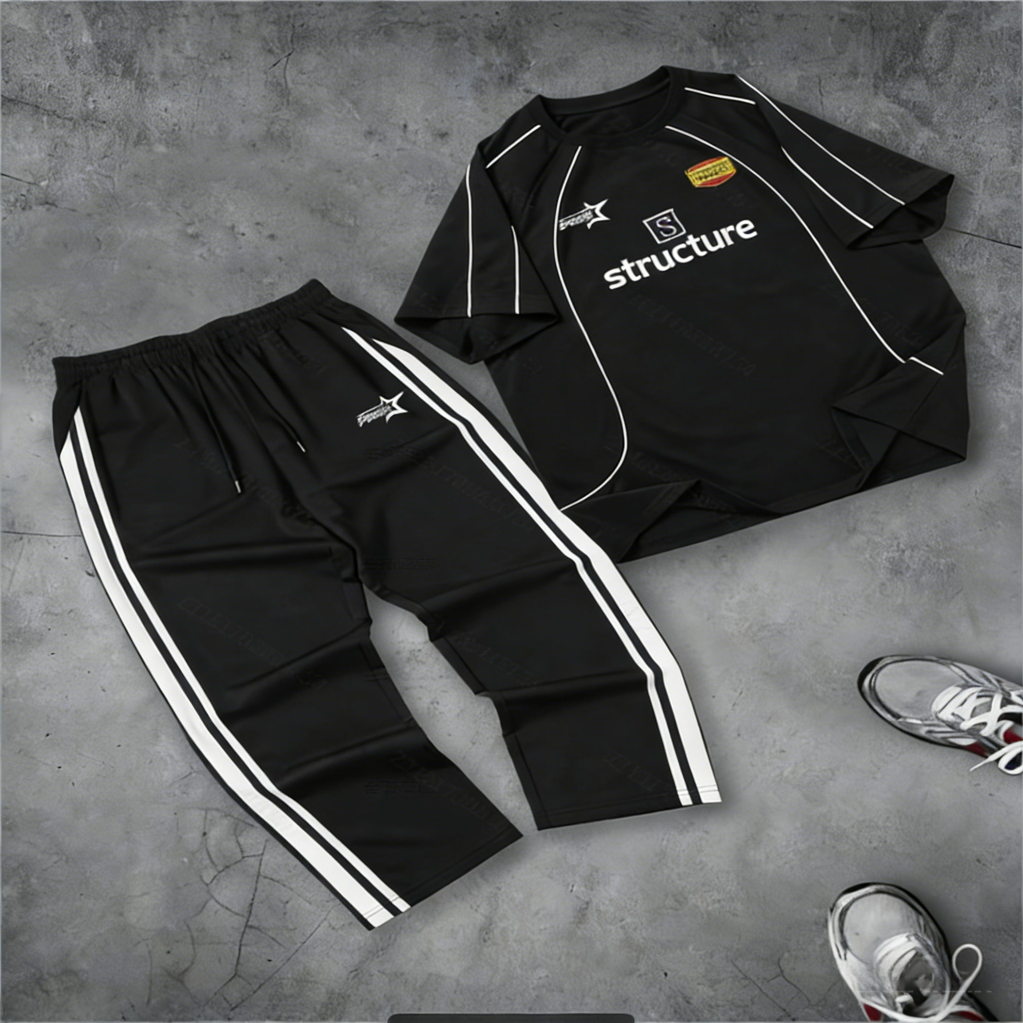 Yamijia Men's Fashion &amp; Casual Clothing Set - Ice Silk Quick-Drying, Loose &amp; Versatile, Suitable for Daily Commute, Outdoor and Multi-Scene Wear