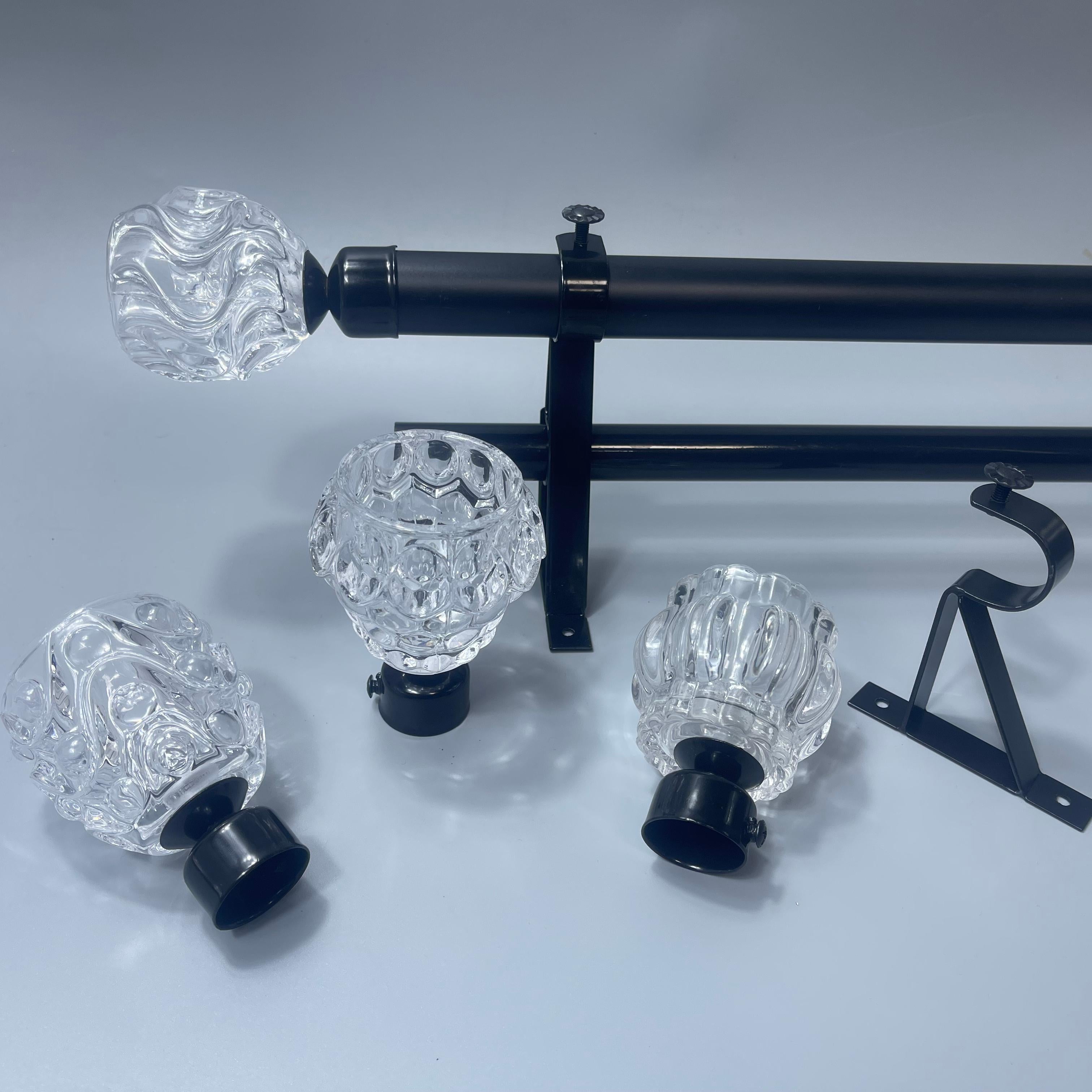 Curtain Rods & Sets (22mm/28mm, Black/Bronze/Copper/Silver/Gold) | Curtain Rods with Caps & Brackets for Home