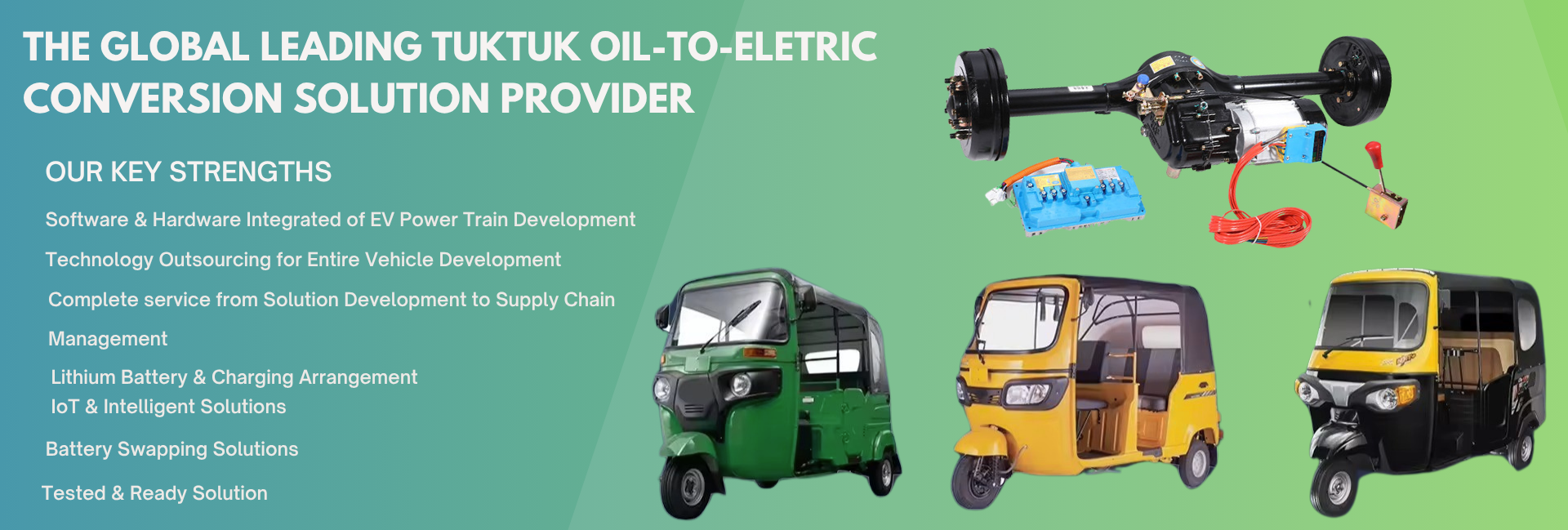Electric Conversion Solution for Bajaj RE/TVS Kings/ Piaggio